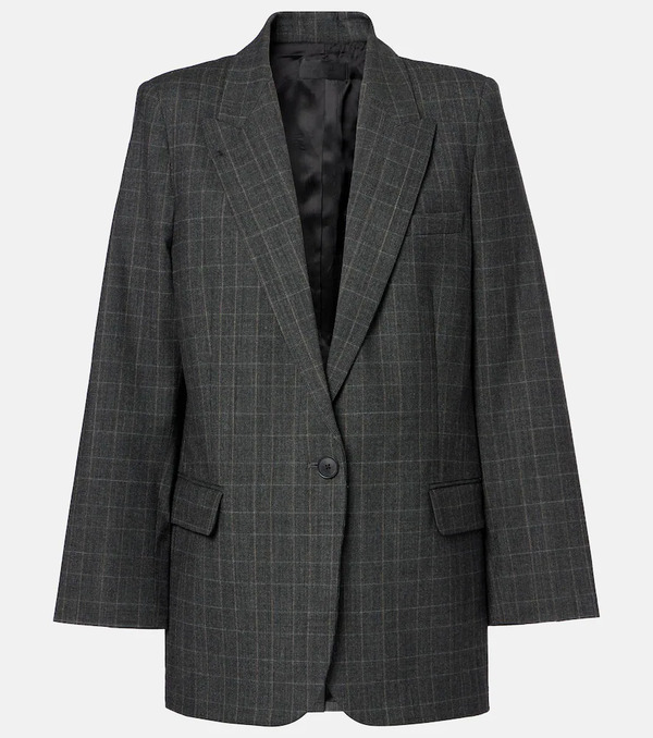  Nili Lotan Nili Lotan Diane Checked Wool-blend Blazer 