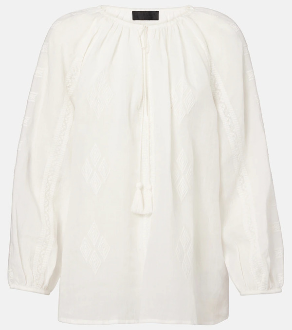  Nili Lotan Nili Lotan Embroidered Ramie Blouse 