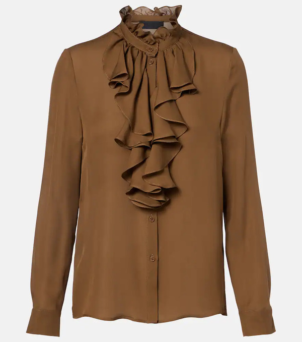  Nili Lotan Nili Lotan Ruffled Silk Blouse 