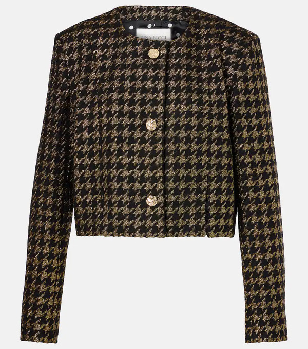 Nina Ricci Nina Ricci Houndstooth Lame Tweed Jacket 