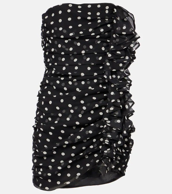  Nina Ricci Nina Ricci Polka-dot Silk Chiffon Minidress 