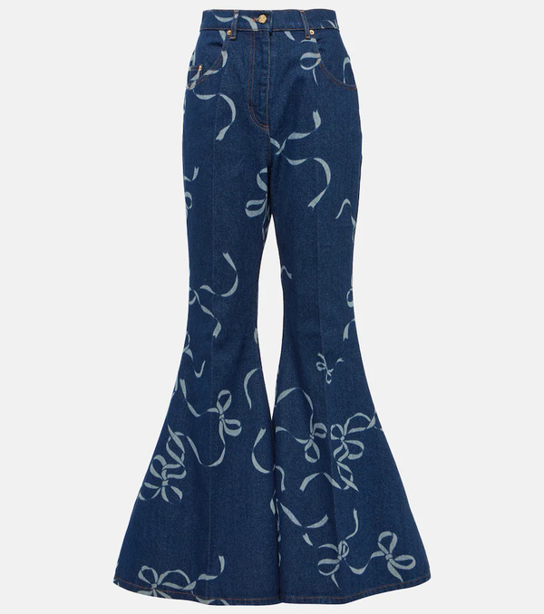  Nina Ricci Nina Ricci Printed Flared Jeans 