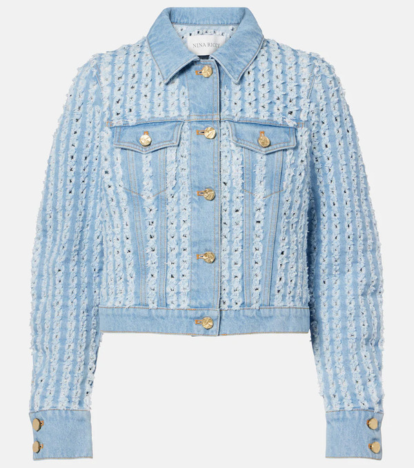  Nina Ricci Nina Ricci Striped Denim Jacket 
