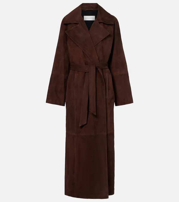  Nour Hammour Nour Hammour Althea Suede Wrap Coat 
