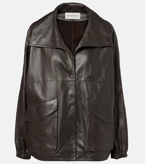  Nour Hammour Nour Hammour Anorak Leather Jacket 