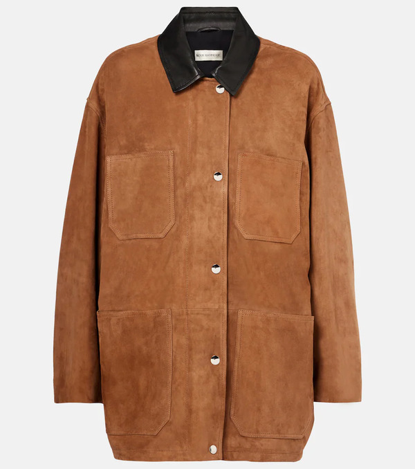  Nour Hammour Nour Hammour Barn Leather-trimmed Suede Jacket 
