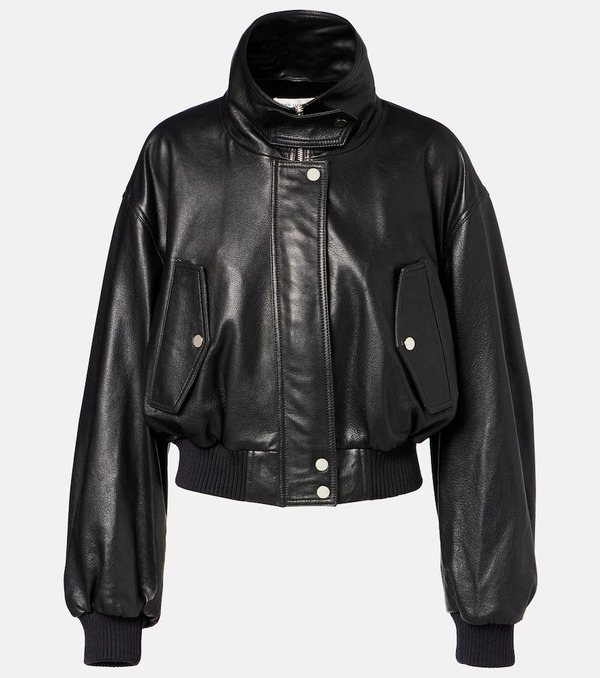  Nour Hammour Nour Hammour Briar Leather Bomber Jacket 