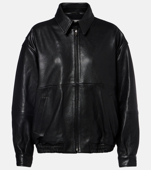  Nour Hammour Nour Hammour Doran Oversized Leather Blouson Jacket 