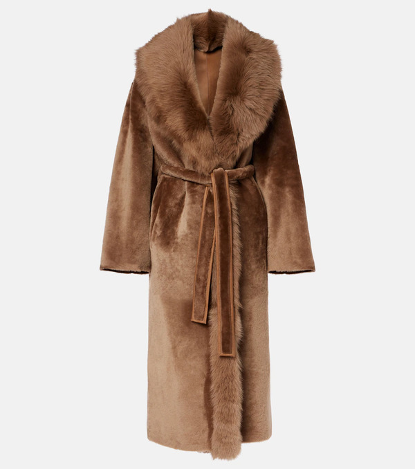  Nour Hammour Nour Hammour Isadora Shearling Wrap Coat 