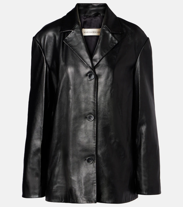  Nour Hammour Nour Hammour Opus Leather Blazer 
