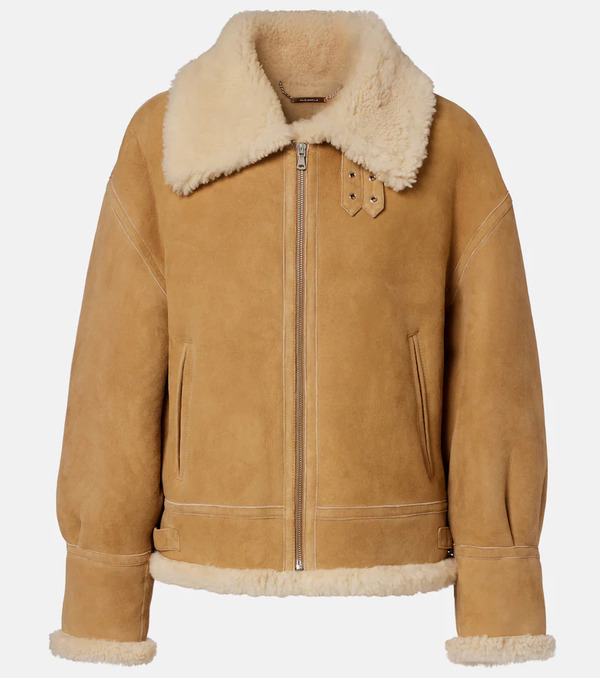  Nour Hammour Nour Hammour Portia Shearling-lined Suede Jacket 