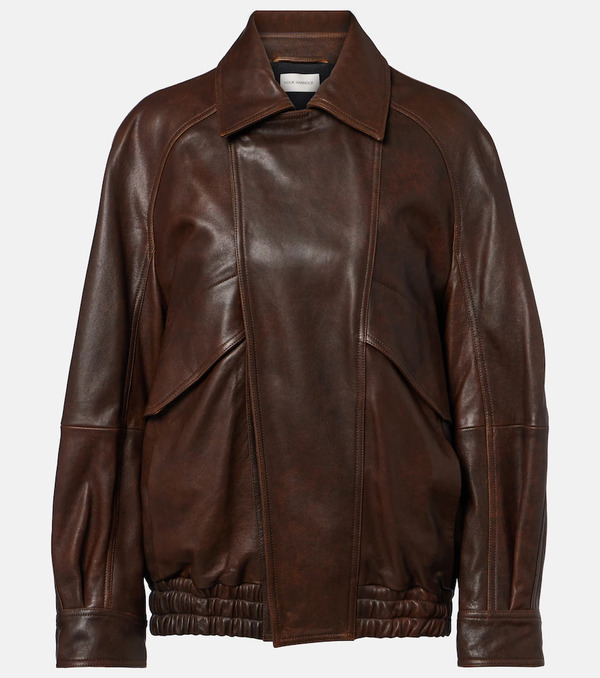  Nour Hammour Nour Hammour Rafe Leather Bomber Jacket 