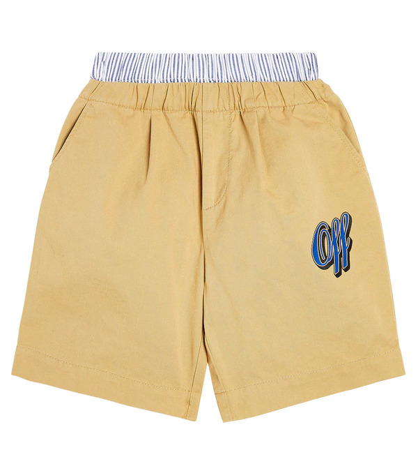  Off-white Kids Off-white Kids Baseball Logo Cotton Shorts 