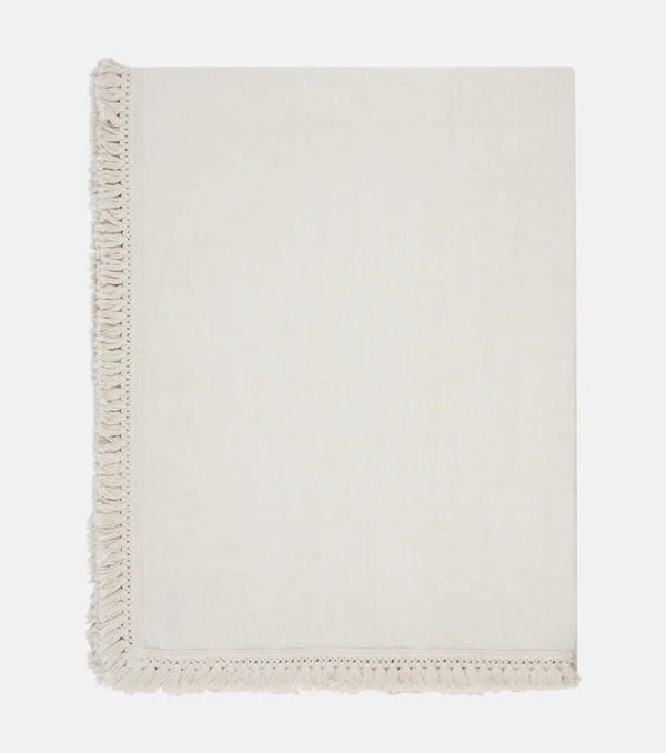  Once Milano Once Milano Large Fringed Linen Tablecloth 