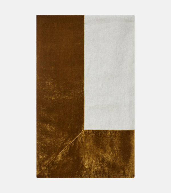  Once Milano Once Milano Large Velvet-trimmed Linen Tablecloth 