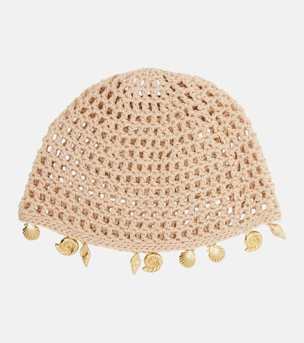  Oseree Oseree Embellished Crochet Cotton Hat 