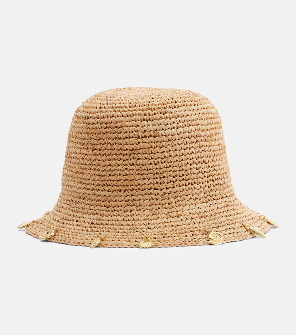  Oseree Oseree Embellished Raffia Bucket Hat 