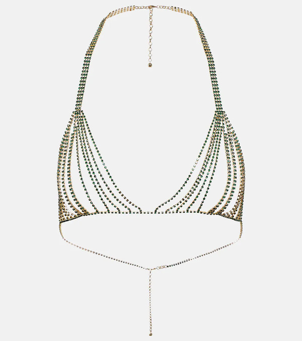  Oseree Oseree Gem Embellished Chain Bra 