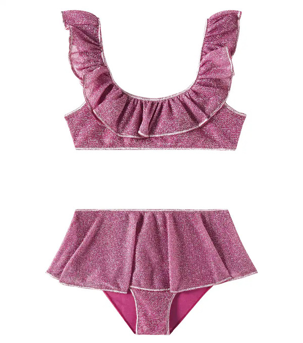  Oseree Kids Oseree Kids Lumiere Ruffled Lame Bikini 