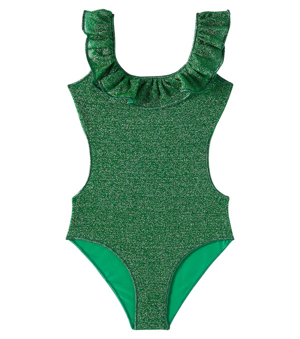  Oseree Kids Oseree Kids Lumiere Ruffled Lame Swimsuit 