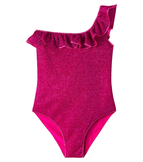  Oseree Kids Oseree Kids Lumiere Ruffled One-shoulder Swimsuit 