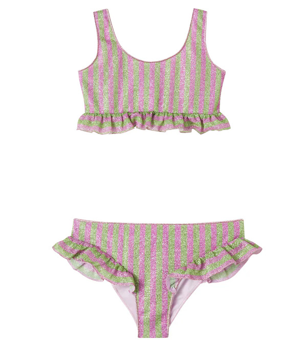  Oseree Kids Oseree Kids Osemini Lumiere Ruffled Striped Bikini 