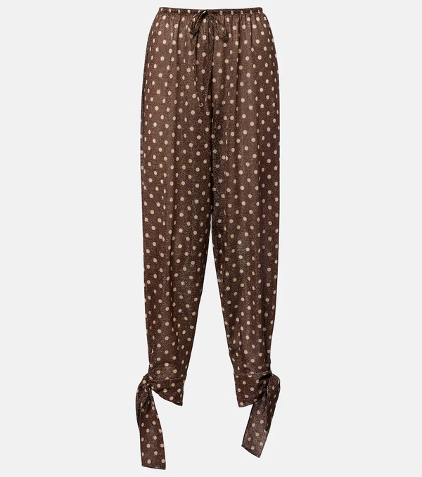  Oseree Oseree Lumiere Polka-dot Tapered Pants 