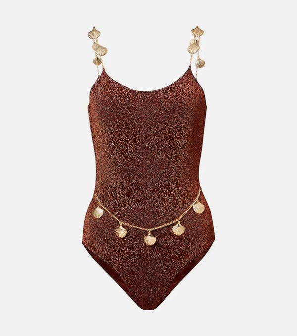  Oseree Oseree Lumiere Shells Embellished Swimsuit 