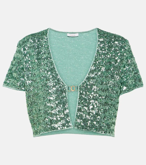  Oseree Oseree Sequined Crop Top 