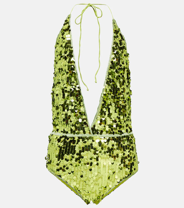  Oseree Oseree Sequined Halterneck Swimsuit 