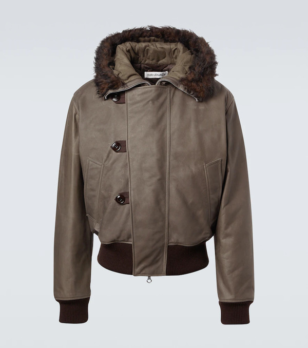  Our Legacy Our Legacy Compel Shearling-trimmed Leather Jacket 