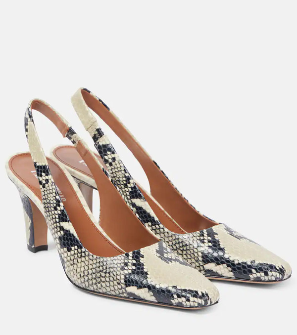  Paris Texas Paris Texas Belle 75 Snake-effect Leather Slingback Pumps 