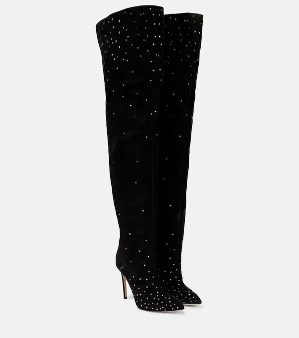  Paris Texas Paris Texas Embellished Suede Over-the-knee Boots 