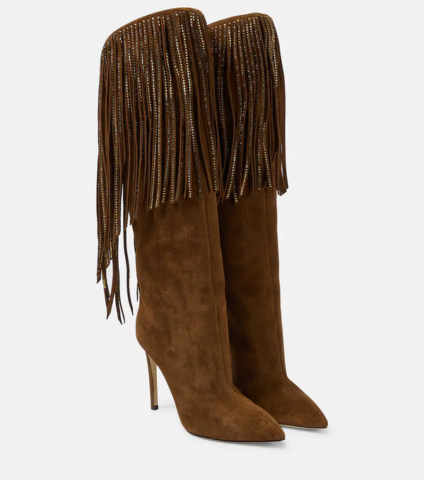  Paris Texas Paris Texas Fringed Embellished Suede Knee-high Boots 