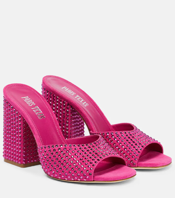  Paris Texas Paris Texas Holly Anja Embellished Suede Mules 