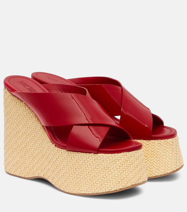  Paris Texas Paris Texas Mara Patent Leather Wedge Mules 
