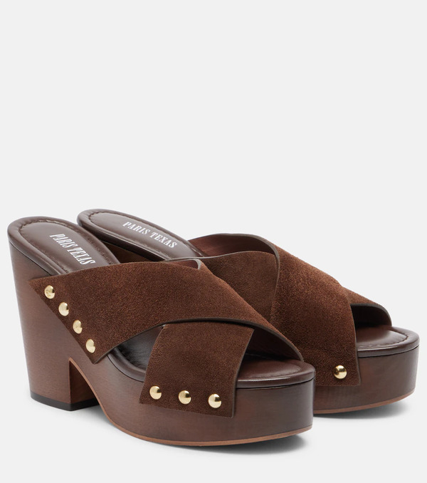  Paris Texas Paris Texas Marisol Suede Platform Mules 