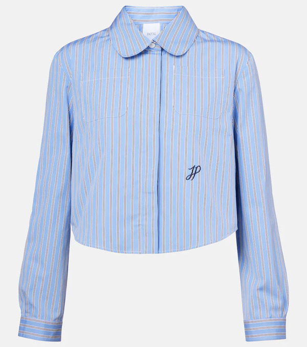  Patou Patou Bengal Stripe Cropped Poplin Shirt 