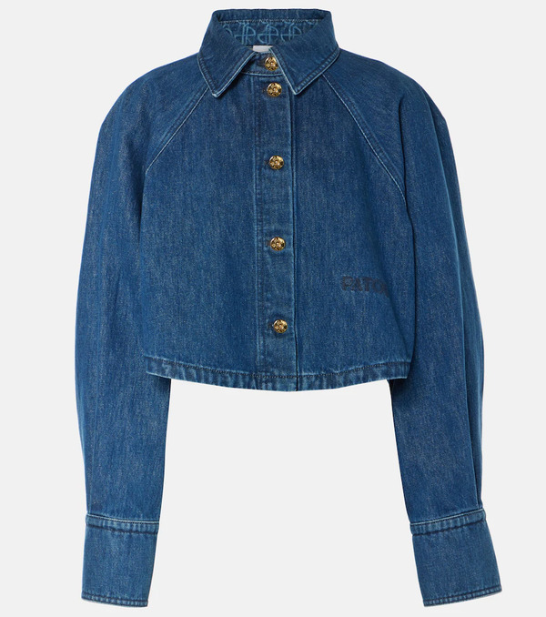  Patou Patou Cropped Denim Shirt 