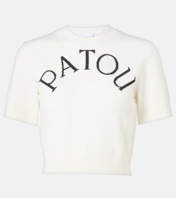  Patou Patou Logo Jacquard Wool-blend Crop Top 