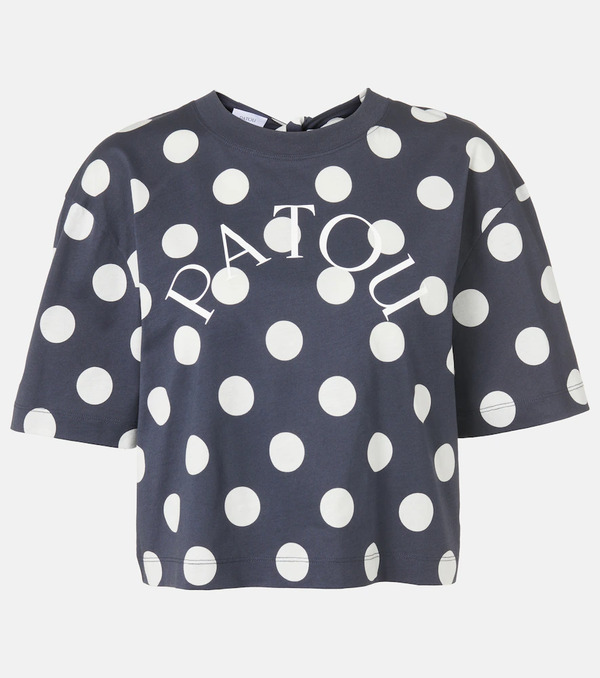  Patou Patou Logo Polka-dot Cotton Crop Top 