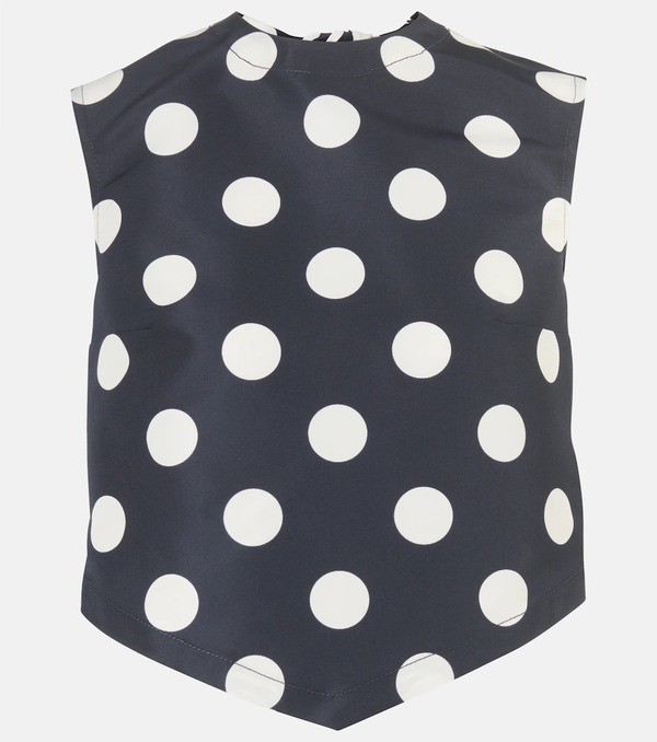  Patou Patou Polka-dot Open-back Faille Crop Top 