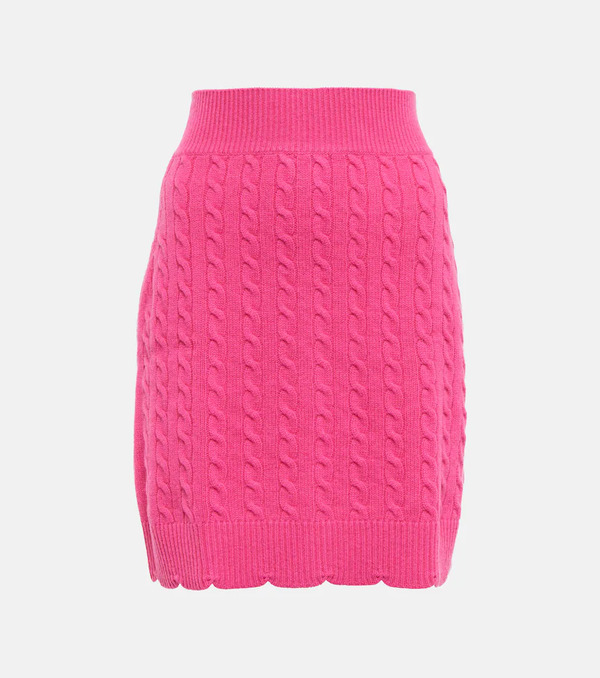  Patou Patou Scalloped Cable-knit Wool Miniskirt 
