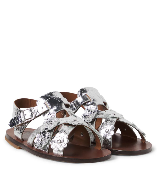  Pepe Pepe Alberto Floral-applique Leather Sandals 