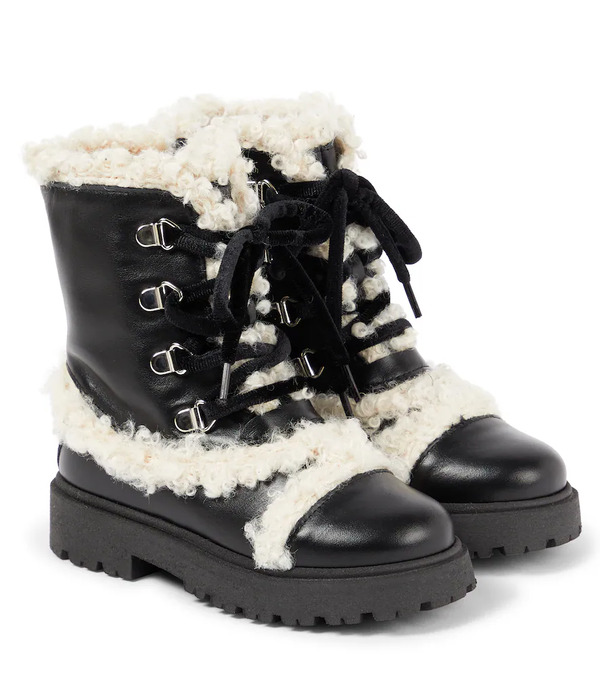  Pepe Pepe Faux Shearling-trimmed Leather Boots 