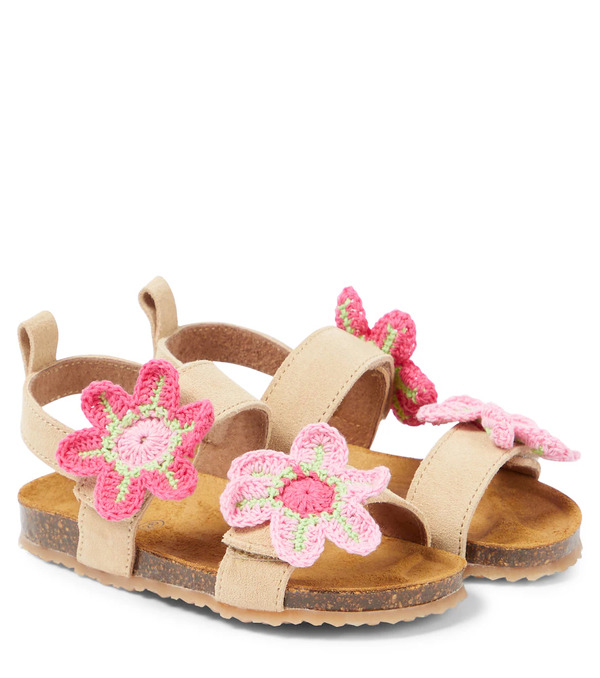  Pepe Pepe Floral-applique Suede Sandals 