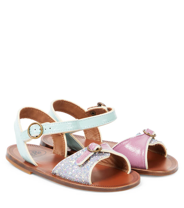  Pepe Pepe Glitter Leather Sandals 