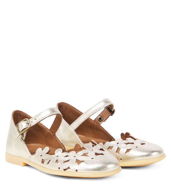  Pepe Pepe Laminato Leather Ballet Flats 