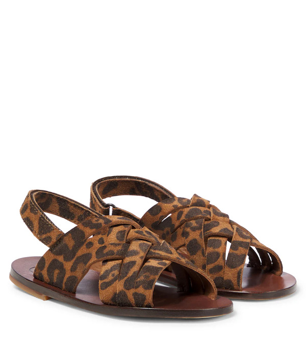  Pepe Pepe Leopard-print Suede Sandals 
