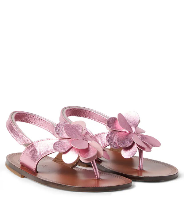  Pepe Pepe Metallic Leather Thong Sandals 